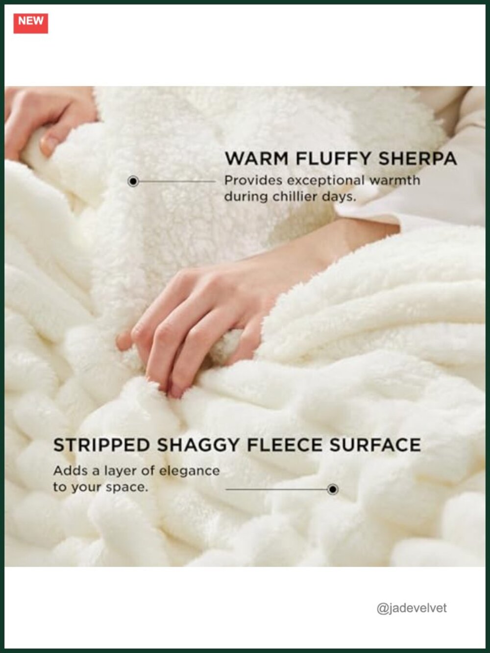 Cozy Sherpa Throw Blanket, Soft Fluffy Faux Fur Warm Fleece, Bedroom Couch Decor - Picture 3 of 6